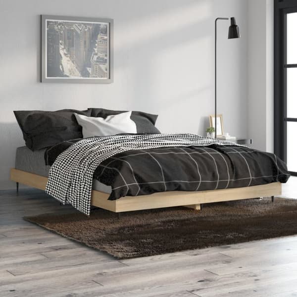 sengeramme 140x190 cm uden madras konstrueret træ sonoma-eg