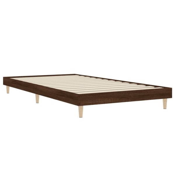sengeramme 100x200 cm uden madras konstrueret træ brunt eg
