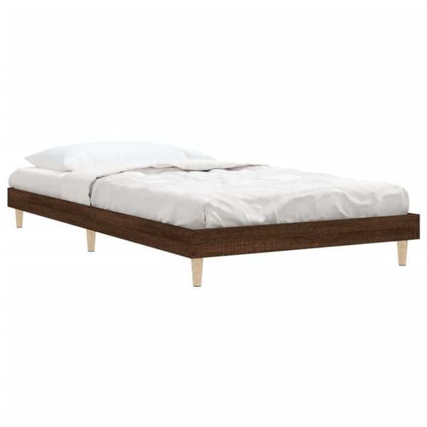 sengeramme 100x200 cm uden madras konstrueret træ brunt eg