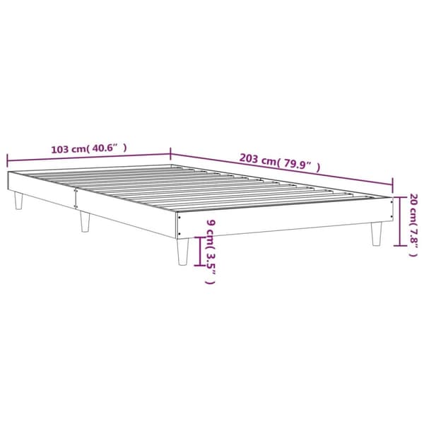 sengeramme 100x200 cm uden madras konstrueret træ brunt eg