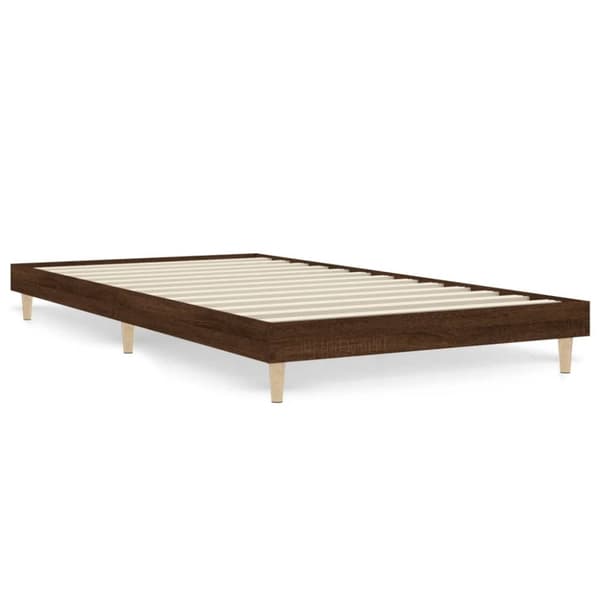 sengeramme 100x200 cm uden madras konstrueret træ brunt eg