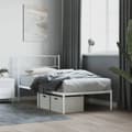 Miniatyrbillede 1 af 9: sengeramme med sengegavl 75x190 cm metal hvid
