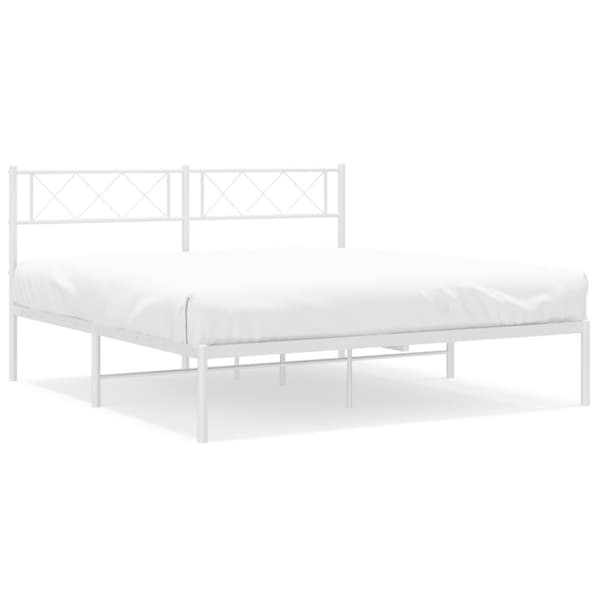 sengeramme med sengegavl 120x190 cm metal hvid