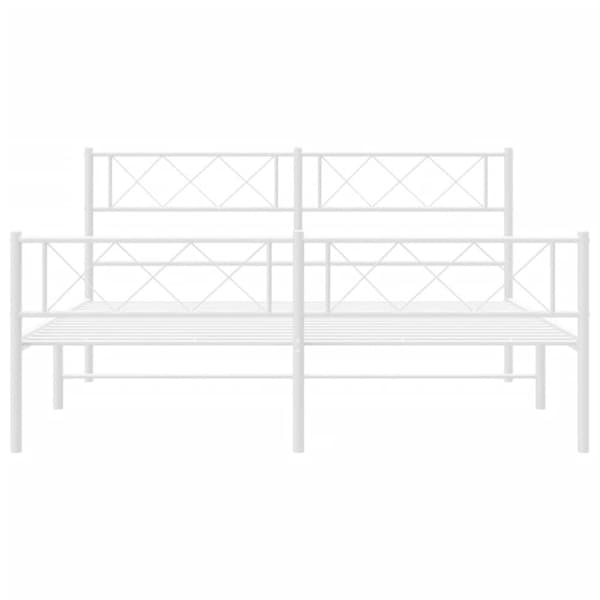 sengeramme med sengegavl og fodgærde 120x200 cm metal hvid