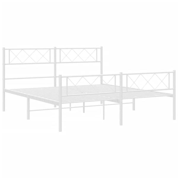 sengeramme med sengegavl og fodgærde 120x200 cm metal hvid