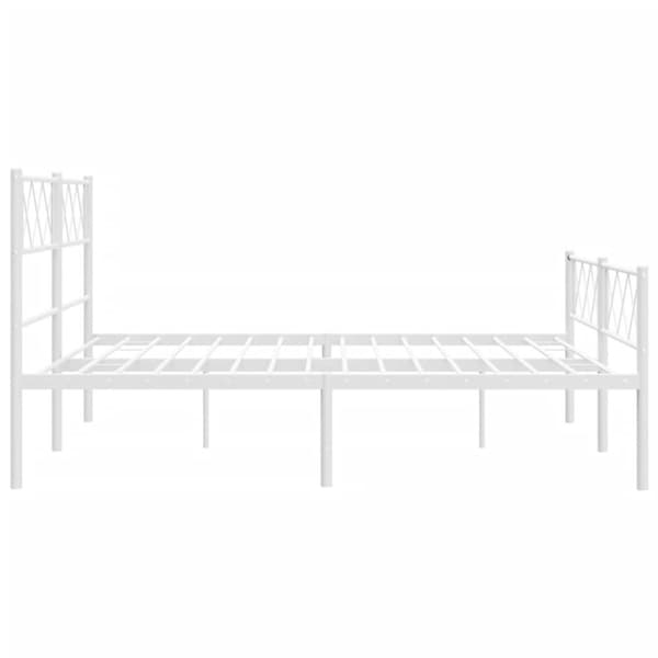 sengeramme med sengegavl og fodgærde 120x200 cm metal hvid