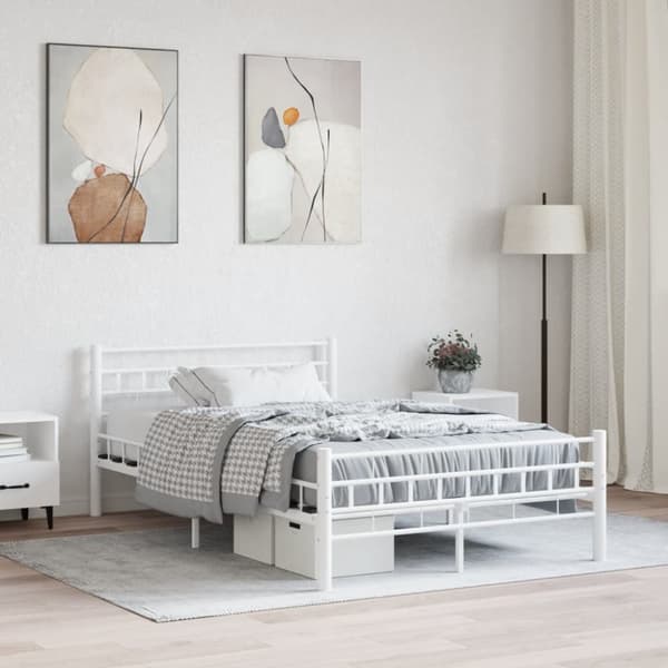 sengestel 120 x 200 cm metal hvid