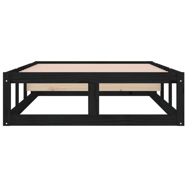 Sängynrunko musta 75x190 cm Small Single täysi puu