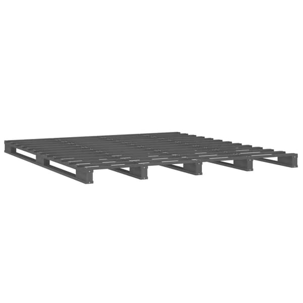 palleseng 150x200 cm kingsize massivt fyrretræ grå