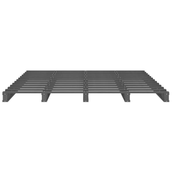 palleseng 150x200 cm kingsize massivt fyrretræ grå