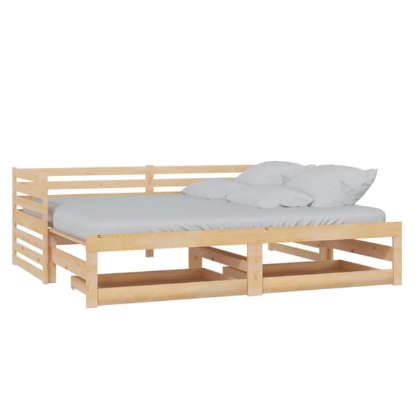 Utdragbar dagbädd 2x(90x200) cm massiv furu