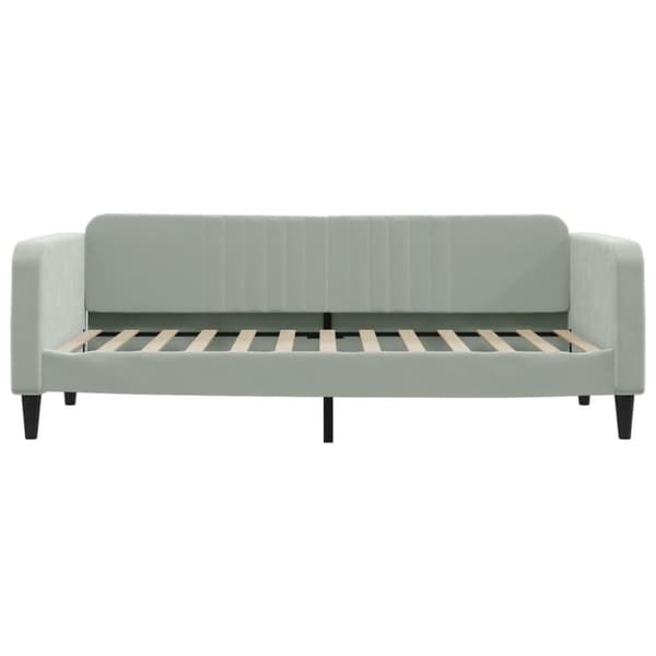 Dagbädd med madrass ljusgrå 90x200 cm sammet