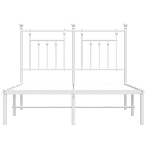 sengeramme med sengegavl 135x190 cm metal hvid