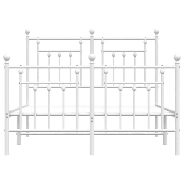 sengeramme med sengegavl og fodgærde 135x190 cm metal hvid