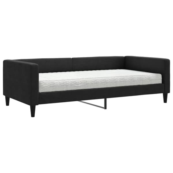 daybed med madras 100x200 cm stof sort