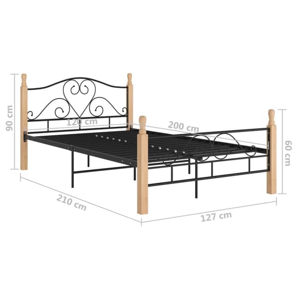sengeramme 120x200 cm metal sort