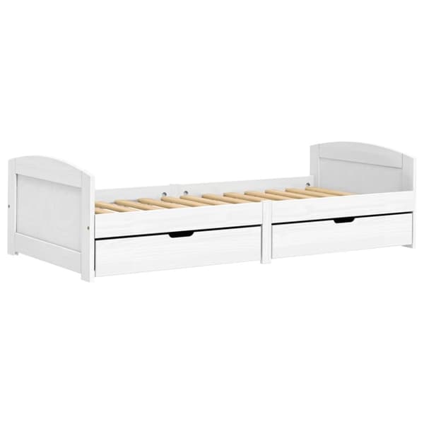 daybed med to skuffer IRUN hvid 90x200 cm massivt fyrretræ