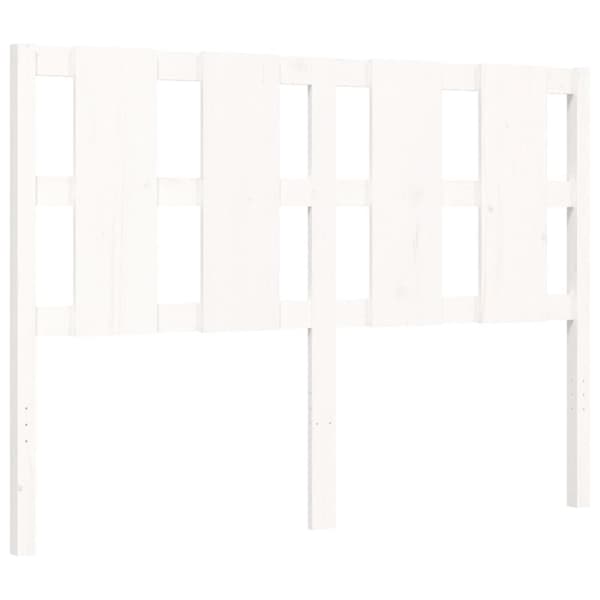 sengeramme med sengegavl 140x200 cm massivt træ hvid