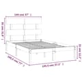 Miniatyrbillede 6 af 6: sengeramme 140x190 cm massivt træ sort