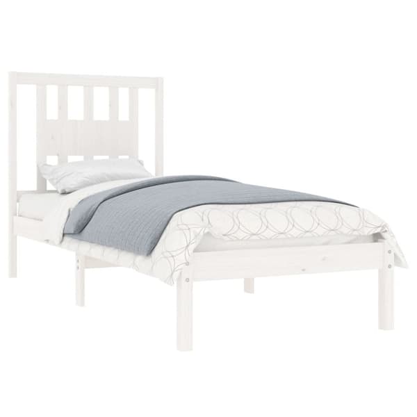 sengeramme 90x200 cm massivt fyrretræ hvid