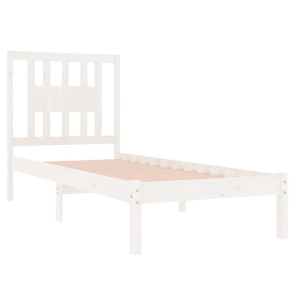 sengeramme 90x200 cm massivt fyrretræ hvid
