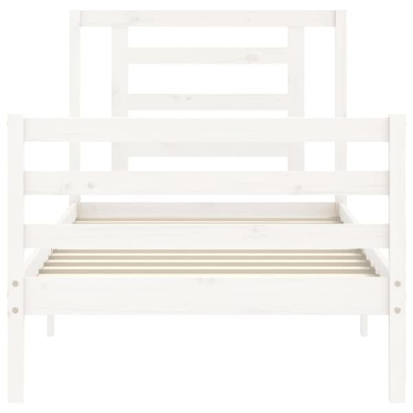 sengeramme med sengegavl 90x200 cm massivt træ hvid