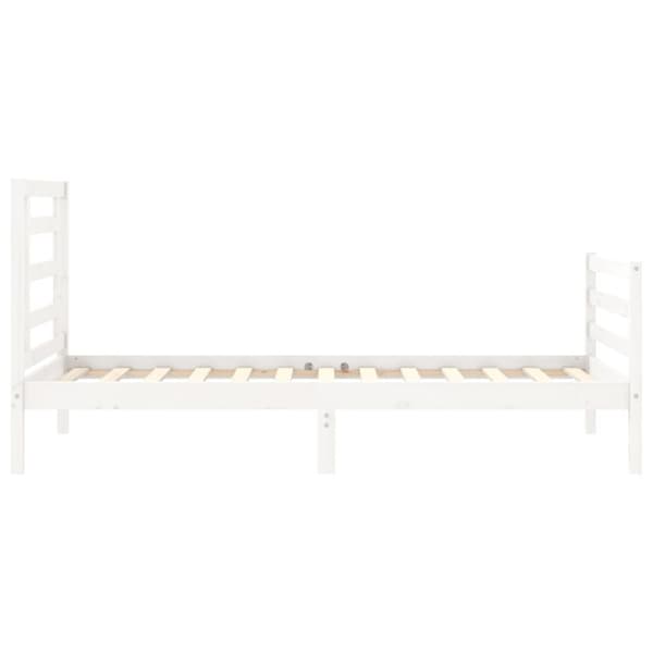 sengeramme med sengegavl 90x200 cm massivt træ hvid
