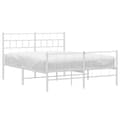Miniatyrbillede 3 af 9: sengeramme med sengegavl og fodgærde 140x200 cm metal hvid