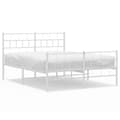 Miniatyrbillede 2 af 9: sengeramme med sengegavl og fodgærde 140x200 cm metal hvid