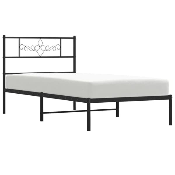 sengeramme med sengegavl 75x190 cm metal sort