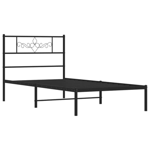 sengeramme med sengegavl 75x190 cm metal sort