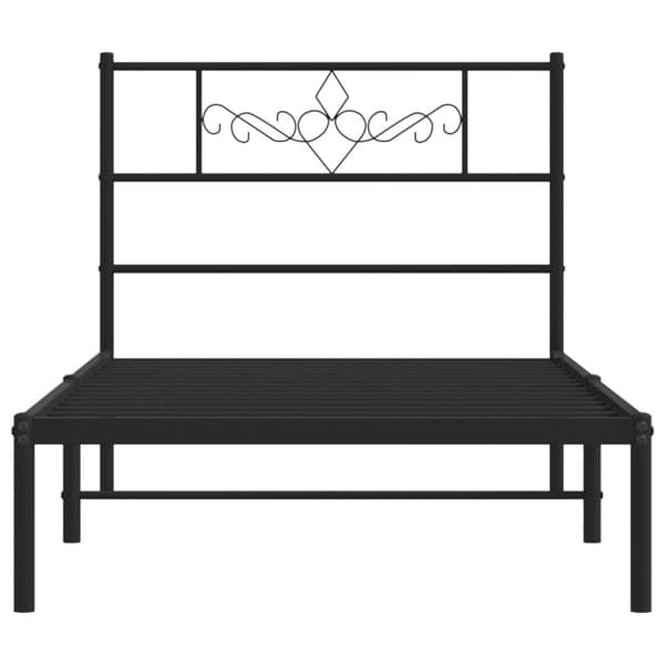 sengeramme med sengegavl 75x190 cm metal sort