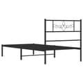 Miniatyrbillede 7 af 9: sengeramme med sengegavl 75x190 cm metal sort