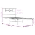 Miniatyrbillede 9 af 9: sengeramme med sengegavl 75x190 cm metal sort