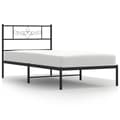 Miniatyrbillede 2 af 9: sengeramme med sengegavl 75x190 cm metal sort