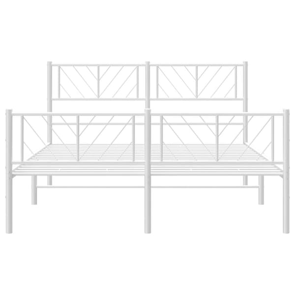 sengeramme med sengegavl og fodgærde 140x200 cm metal hvid