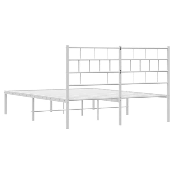 Sängram med huvudgavel metall vit 120x200 cm