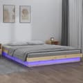 Pikkukuva 1 / 10: Sängynrunko LED-valoilla 150x200 cm King Size täysi puu