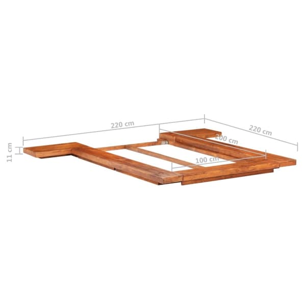 Japanilaisen futonsängyn runko täysi akaasiapuu 100x200 cm