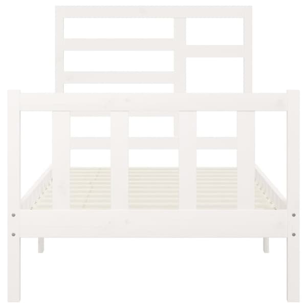 sengeramme 90x200 cm massivt fyrretræ hvid