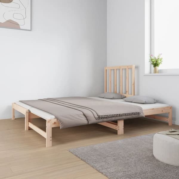 daybed med udtræk 2x(90x190) cm massivt fyrretræ