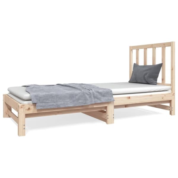 daybed med udtræk 2x(90x190) cm massivt fyrretræ