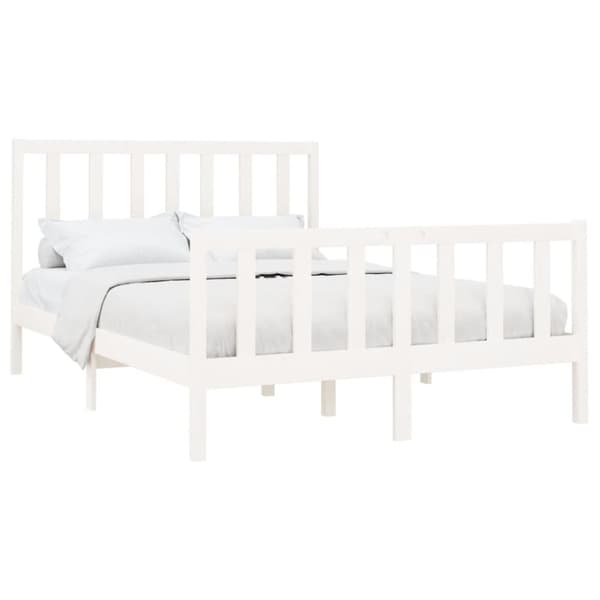 Sängram vit massiv furu 140x190 cm