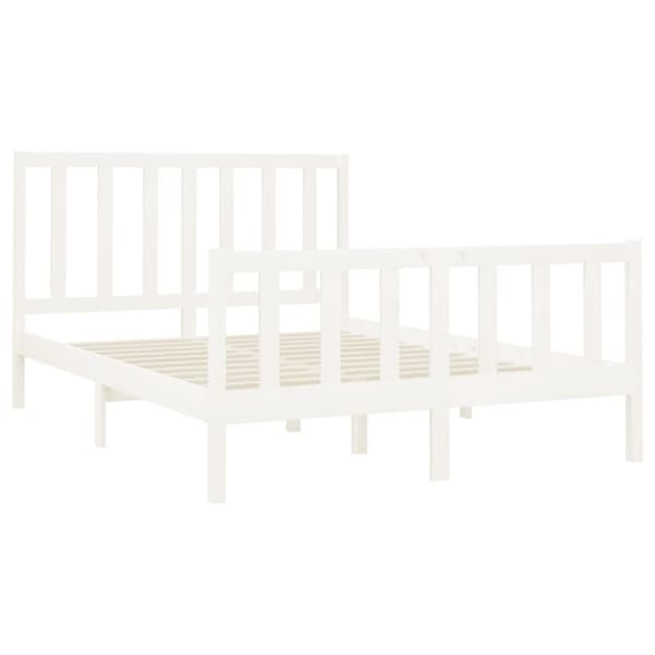 Sängram vit massiv furu 140x190 cm