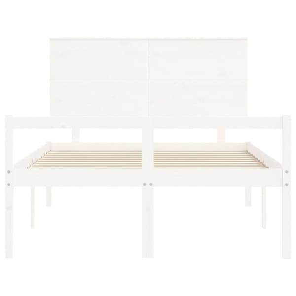 seniorseng med sengegavl 140x200 cm massivt træ hvid