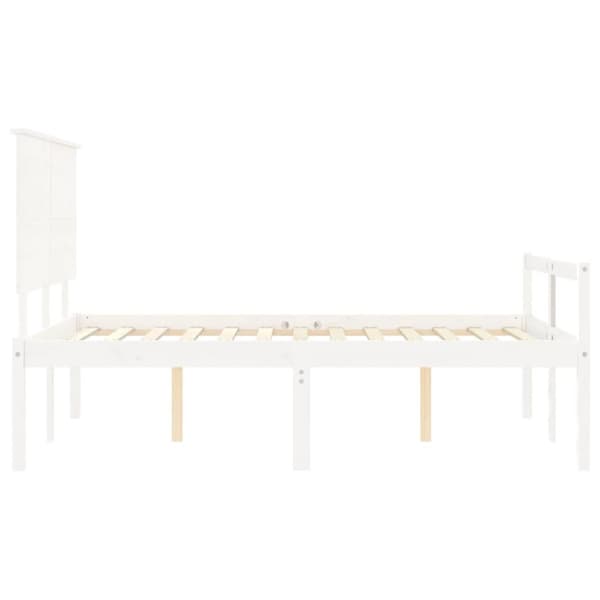 seniorseng med sengegavl 140x200 cm massivt træ hvid