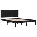 Miniatyrbillede 4 af 6: sengeramme 200x200 cm massivt fyrretræ sort
