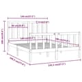 Miniatyrbillede 6 af 6: sengeramme 140x190 cm massivt træ