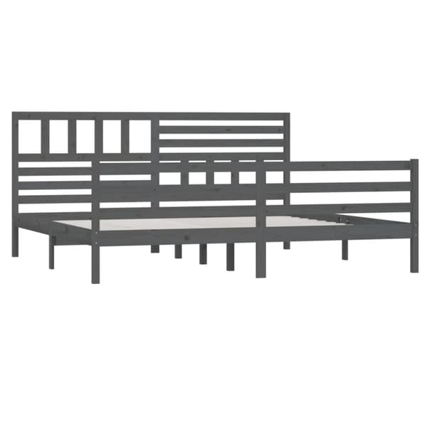 sengeramme 200x200 cm massivt træ grå