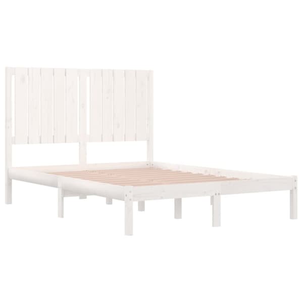 sengeramme 120x200 cm massivt fyrretræ hvid